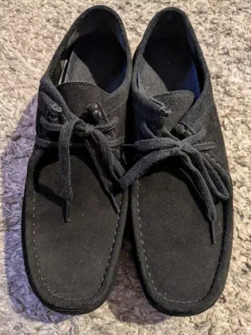 미사용 새상품 리얼 가죽 모카신 신발 GU BLACK 28cm