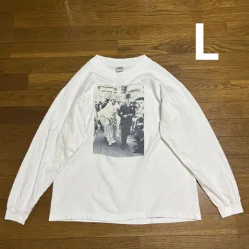 90년대 USA제 지지와 바바의 결혼식 롱 T 화이트 포토 프린트
