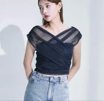 [새상품] 폴로라 크로스 튤 뷔스티에