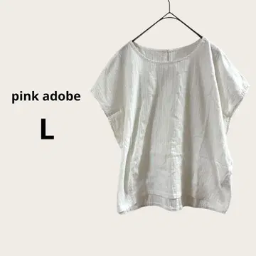 pink adobe 화이트 티셔츠 상의 코튼 100% L