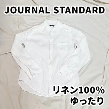JOURNAL STANDARD 화이트 린넨 100% 긴팔 셔츠
