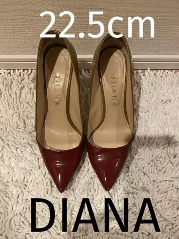 DIANA 빨간색 베이지 스틸레토 힐 하이힐 22.5cm