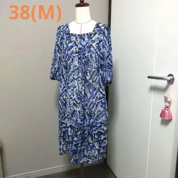 YUMA KOSHINO 유마 코시노 브랜드 반팔 무릎 기장 원피스