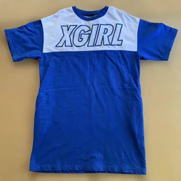 X-GIRL 포켓 부착 미니 길이 원피스 오버 사이즈 T 셔츠