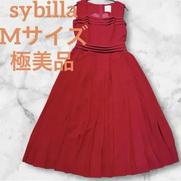 컨디션 최상 sybilla 시빌라 스퀘어 넥 롱 플리츠 원피스 M