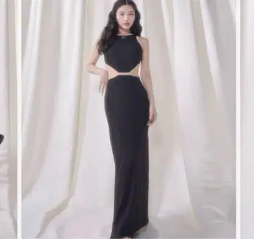 Darich 허리 오픈 컷 롱 원피스