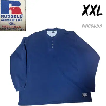USA제 무지 러셀 애슬레틱 헨리넥 맨투맨 XXL 네이비