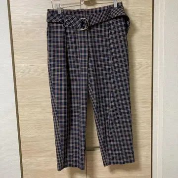 폴스미스 팬츠 체크 브라운 계열 벨트 포함