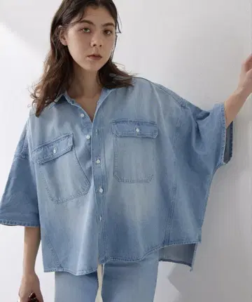 Whim Gazette 윔 가젯 데님 돌먼 셔츠 denim