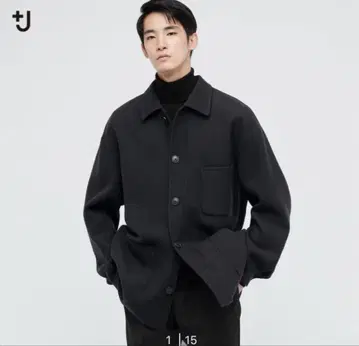 유니클로 +J 울 블렌드 오버 사이즈 셔츠 자켓