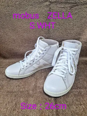모브스 스니커즈 화이트 하이컷 첼라 레어 EUR42 26cm