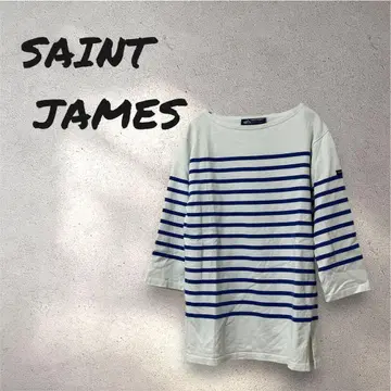 SAINT JAMES 세인트 제임스 5부 소매 티셔츠 가로 슬릿 XXS