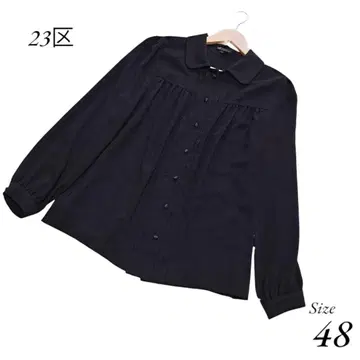 23구 긴팔 블라우스 싸개 버튼 블랙