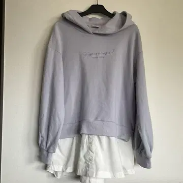 mezzo piano 라벤더 후드 부착 후드티