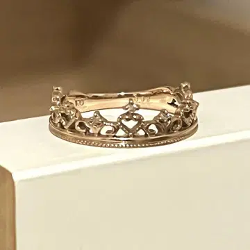 K10 핑크 골드 다이아몬드 크라운 반지 9호 0.02ct
