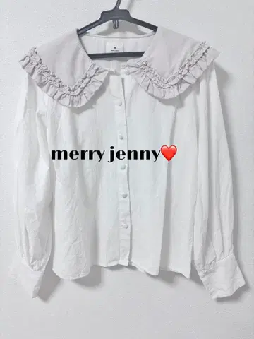 메리 제니 빅 프릴 칼라 블라우스