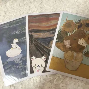 코리락쿠마 엽서 아트 컬렉션 3장 세트