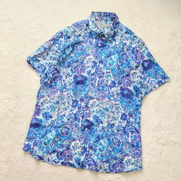 새상품급 ETRO 린넨 100 페이즐리 셔츠 이탈리아제 L 린넨