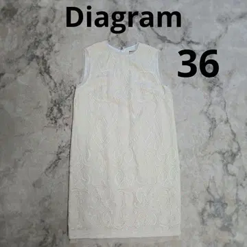 Diagram 그레이스 콘티넨탈 자수 슬리브리스 무릎 기장 36