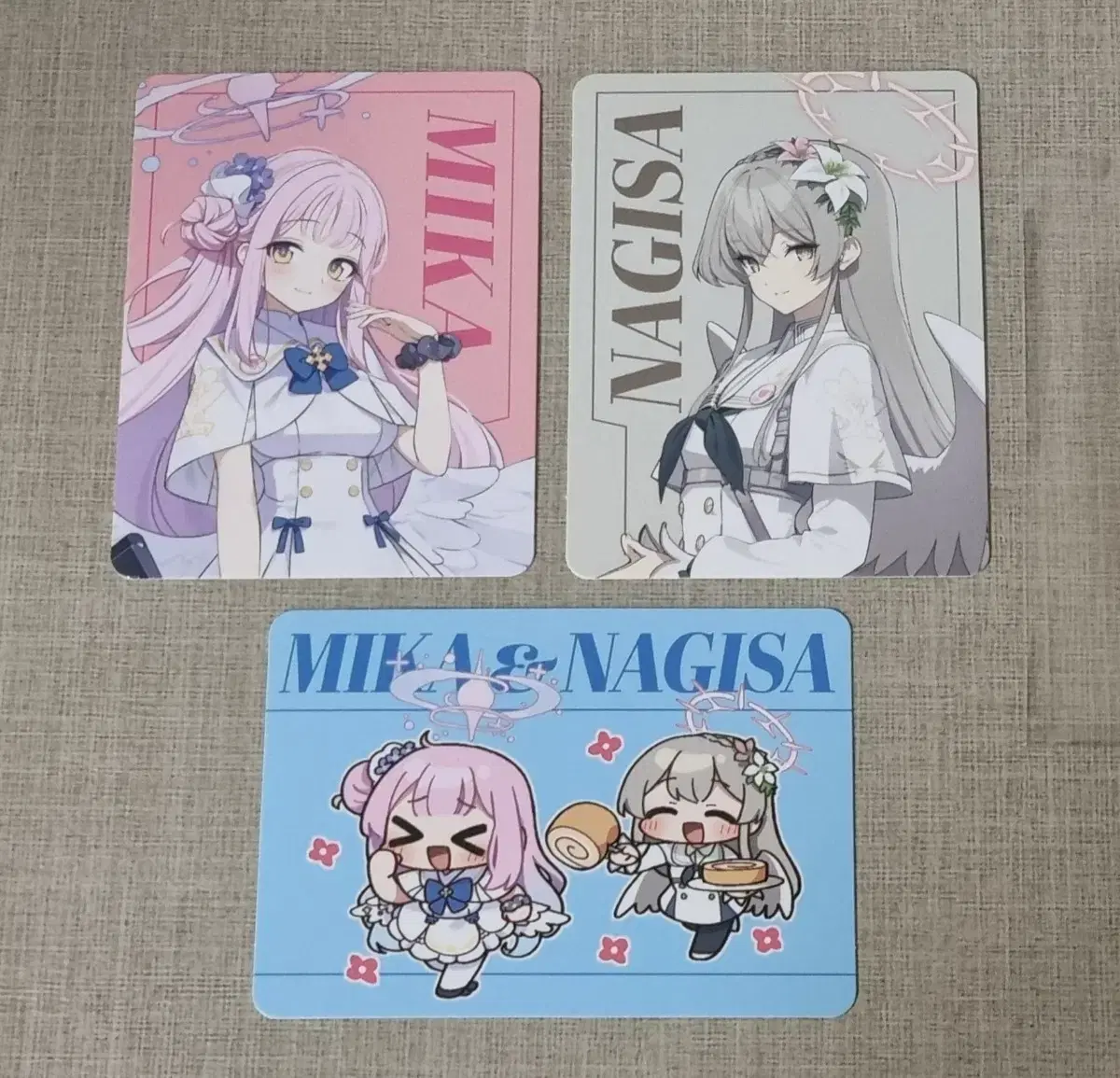 Blue Archive Mika and Nagisa photocard full set
