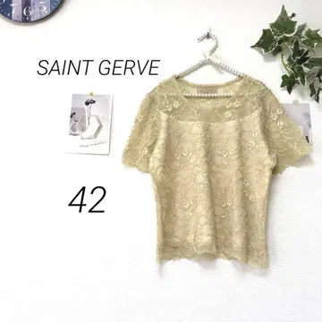 9184 SAINT GERVE 전체 레이스 반팔 티셔츠 사이즈 42 무지