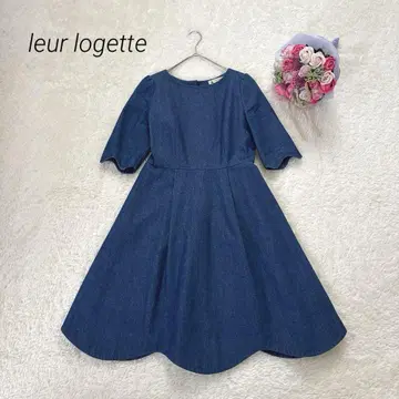 일본제 leur logette 이모토 마사코 데님 노카라 원피스
