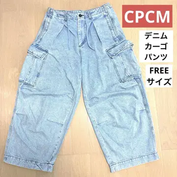 CPCM CPCM 초와이드 데님 카고 팬츠 FREE 사이즈 라이트 블루