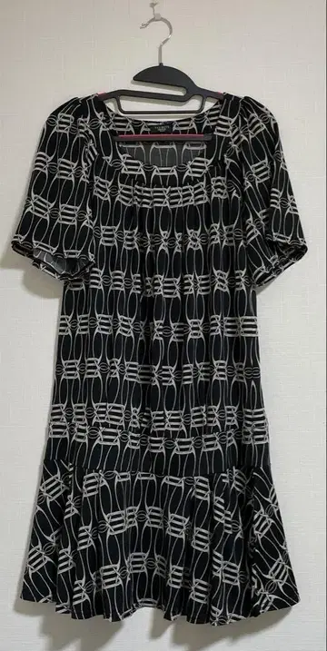 TALBOTS 기하학 패턴 반팔 원피스 S