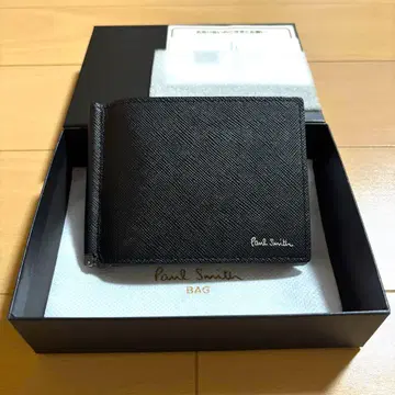 폴스미스 브라이트 스트라이프 플러 머니클립형 접이식 지갑 블랙