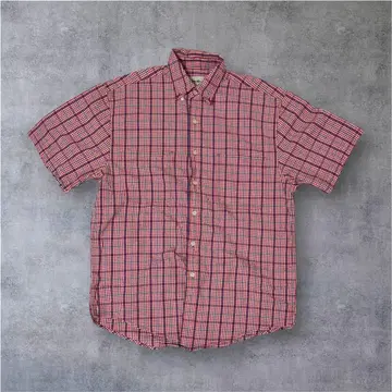 90s Eddie Bauer 화이트 택 깅엄 체크 셔츠 시어서커