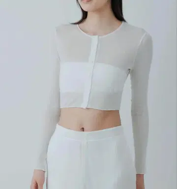 요 바이오톱 시어 리브 숏 카디건