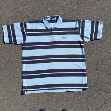 00s Umbro 스트라이프 피케 셔츠 cityboy