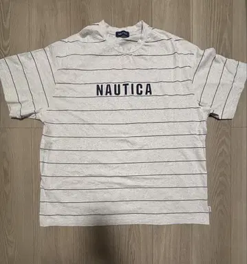 NAUTICA 그레이 스트라이프 티셔츠