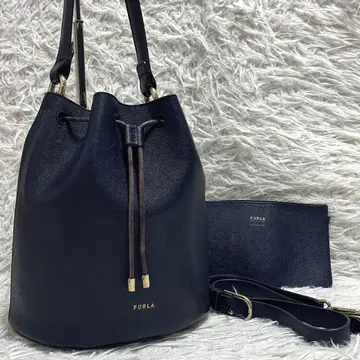 FURLA 훌라 복조리 백 숄더 블록 S 네이비 2way