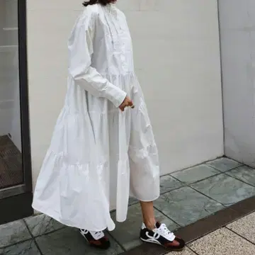 machatt 턱시도 셔츠 드레스 마챗 티어드 롱 원피스