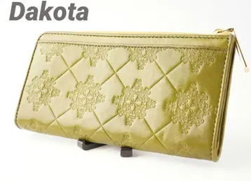 Dakota 다코타 가죽 장지갑 L자형 지퍼 꾀꼬리색 그린