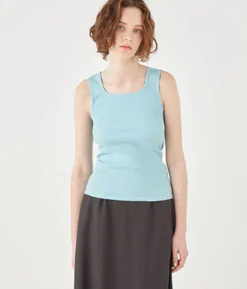 Ballsey 수피마 골지 스퀘어 넥 탱크탑