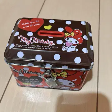 산리오 마이멜로디 마이멜로디 캔 뱅크 저금통 열쇠 포함 레트로 레어