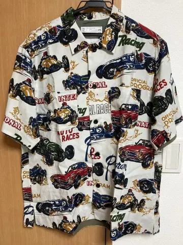 25ss 사카이 Car Race Tropical Print Shirt