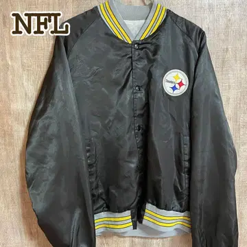NFL 피츠버그 스틸러스 나일론 바시티 자켓 블랙 와펜 L