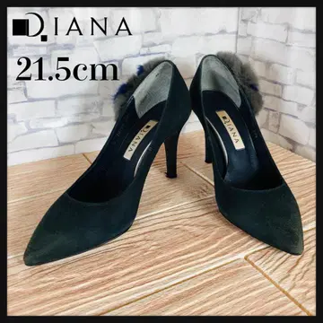 인기 디자인] 다이애나 스웨이드 퍼 펌프스 하이힐 블랙 21.5cm