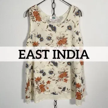 80년대 빈티지 EAST INDIA 꽃무늬 슬리브리스 레이어드 티셔츠