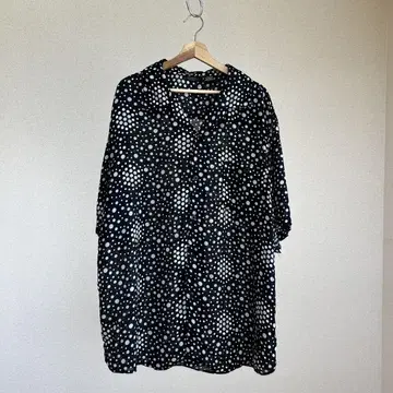USED USA 구제 의류 도트 무늬 오픈 카라 셔츠 반팔 vintage