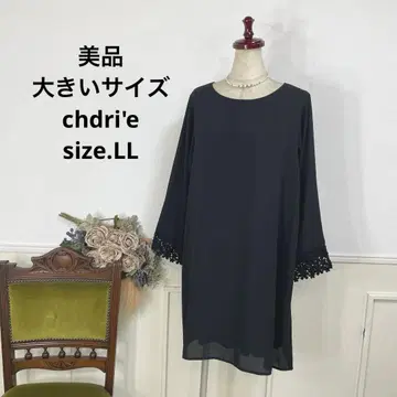 새상품급 빅 사이즈 chdri'e 블랙 원피스