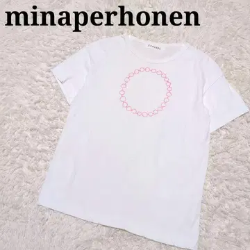 레어! minaperhonen 반팔 티셔츠 탬버린 화이트 사이즈 1