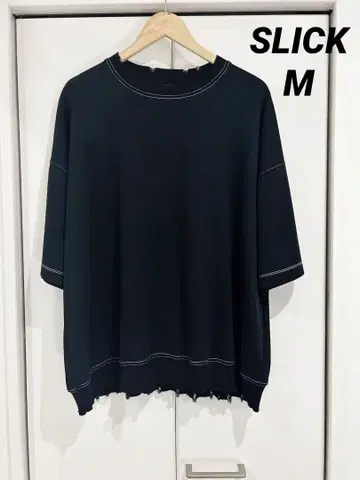 슬릭 데미지 티셔츠 블랙 M