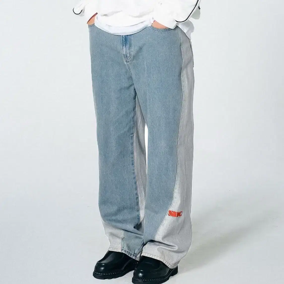 Items Similar to Beaded Layered Sculptor Denim Pants Gray