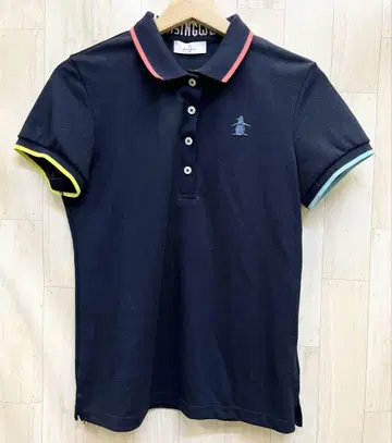 Munsingwear 반팔 폴로 셔츠 로고 자수 골프 M 여성용