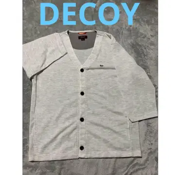 DECOY 라이트 그레이 V넥 가디건 7부 소매