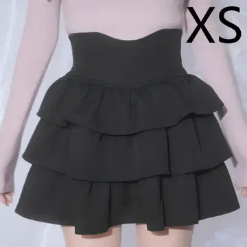 새상품 당일 발송 미셸 마카롱 XS 프릴 슬림 레그 스커트 블랙